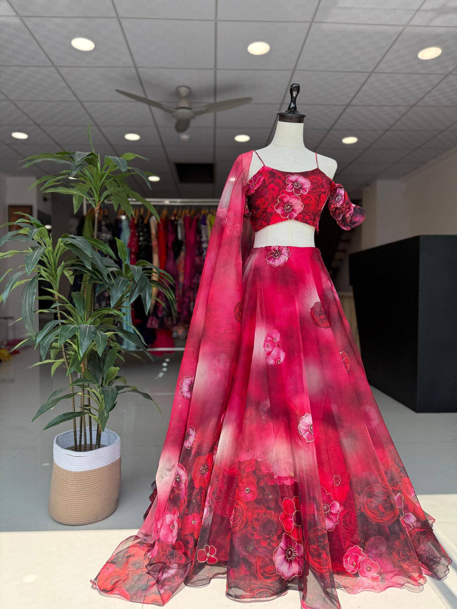 SC 318 Organza Wholesale designer lehengha choli dealer